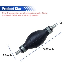 GAOLAOSY Fuel Line Hand Primer, 8mm 5/16" Bulb Type Rubber Fuel Transfer Vacuum Siphon Pump for Gas Gasoline Diesel, One Way Primer Pumps for Car Marine Motorcycle Boat (8MM)
