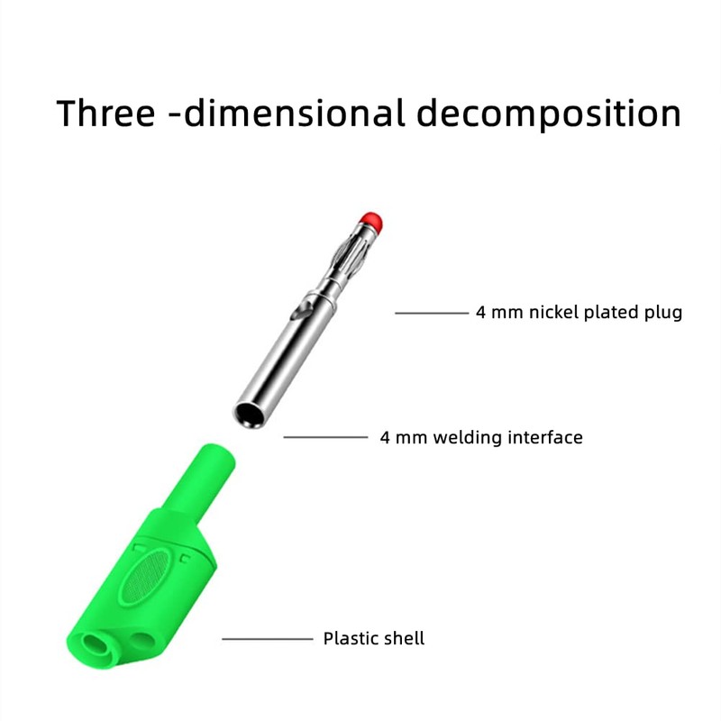 Oumefar 10Pcs 4mm Fully Insulated Stackable Banana Plug Connectors Red