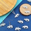 KMOSPAD 30pcs Antique Silver Bear Pendant Charms Tibetan Alloy Cute