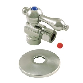 Kingston Brass CC43208K 1/2-Inch Sweat X 3/8-Inch OD Comp Quarter-Turn Angle Stop Valve with Flange, Brushed Nickel