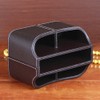 PU Leather Remote Control Holder 360 Degree Spinning Desk Organizer