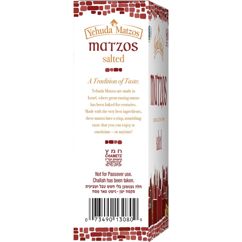 Yehuda Salted Daily Matzo (3 Pack) Light, Airy & Crisp,