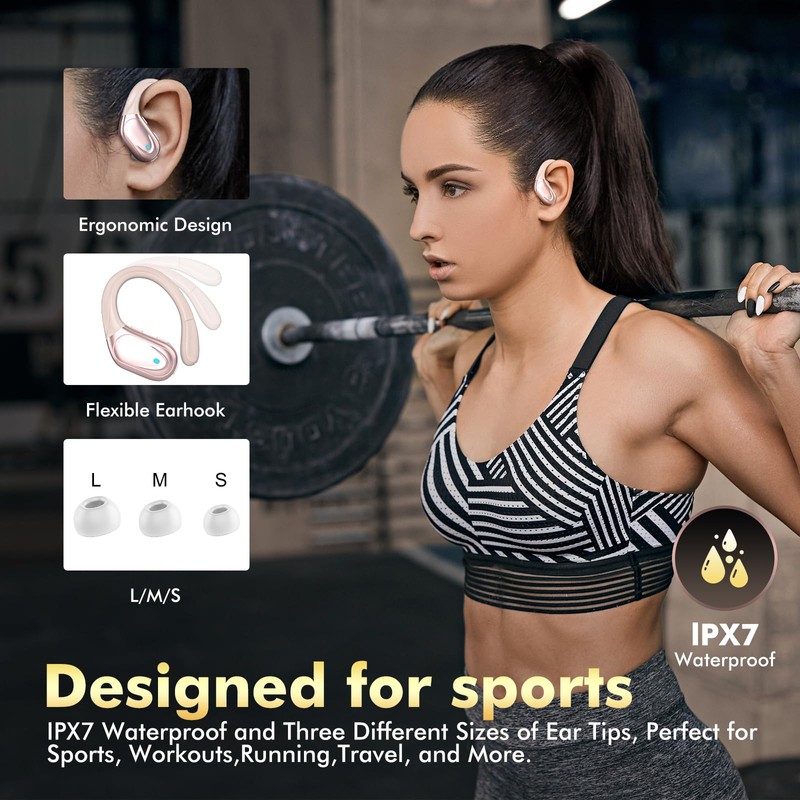 Rose Gold Bluetooth Wireless Earbuds, 2025 Latest Bluetooth Earphones, Bluetooth