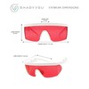 ShadyVEU Semi Rimless Red Translucent Lens Sports Performance Sunglasses White