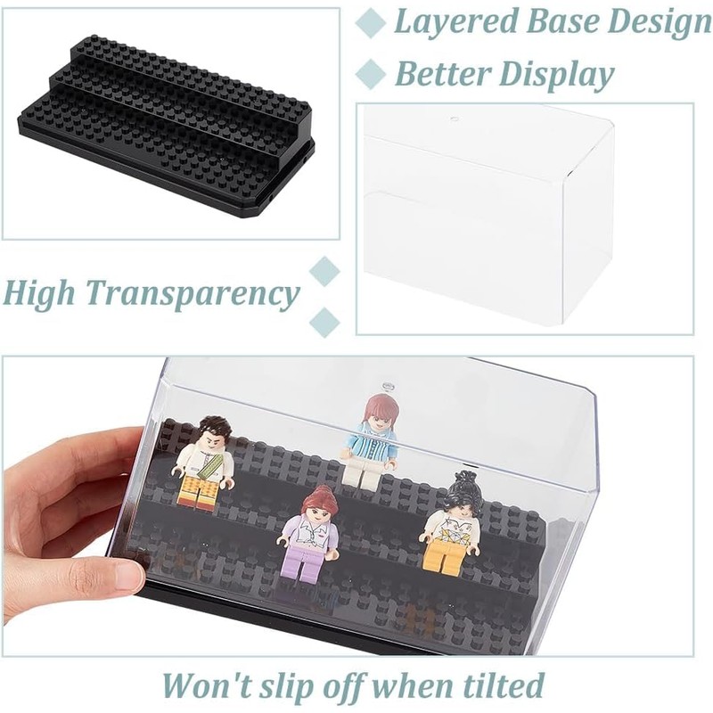 MIXMIO Minifigure Display Case, 3 Layer Display Case for Minifigure