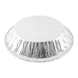 PACTOGO 6" Aluminum Foil Mini Pie Pans - Disposable Small Baking Tin Plates with Clear Hinged Containers (Pack of 10 Sets)