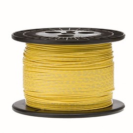 20 AWG Gauge Stranded Hook Up Wire, 1000 ft Length, Yellow, 0.0320" Diameter, UL1007, 300 Volts