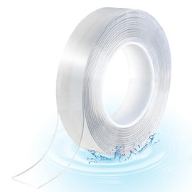 Nano Cinta Adhesiva Doble Cara, Nano Cinta Transparente Lavable Reutilizable, Tiras Adhesivas de Pared para Cocina, Fiesta, Casa,Oficina, 3CM X 5M, 1 Rollo, BOMEI PACK