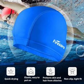 Firesara - Gorro de natación de tela de alta elasticidad que mantiene el cabello limpio y transpirable, ajuste tanto de pelo largo, pelo corto, gorras de natación para mujeres, niñas, hombres, niños,