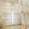 Amidoudou 1 Pair European Style Curtains Double Layer with Valances