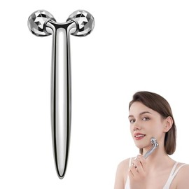 Metal Facial Roller Massager, 3D Cooling Face Massage Tool for Reduce Puffiness, Remove Eye Wrinkles, Face Lifting, Increase Firmness, Anti-Aging, Ski