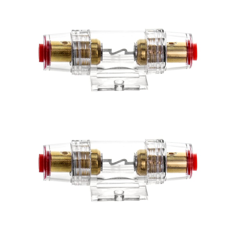QWORK® 2 Pcs AGU In-line Fuse Holder 60A 12V-48V DC