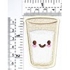 Glass of Cow Milk Patch Food Applique Embroidered Sew Iron