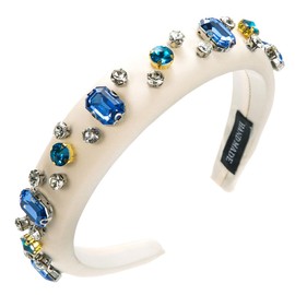 scicent Hair Bands for Girls Wide Headbands for Women Thick Padded Head Band for Party Crystal Embellished Hairbands for Ladies Wide Bling Glitter Hairhoops Wedding Hair Accessories - 27615