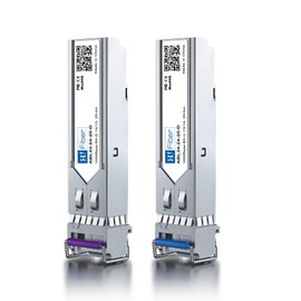 1.25G SFP Bidi Transceiver, 1000Base-BIDI 11490nm/1310nm SMF, a Pair of Single Mode SFP Module, up to 20 km, for Cisco, Ubiquiti UniFi, Mikrotik, D-Link, Supermicro, Netgear and More