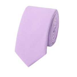 HOULIFE Ties for Men, Solid Mens Tie, Cotton Stripe Skinny Ties for Men, Slim Men’s Neckties for Wedding Party (Purple)