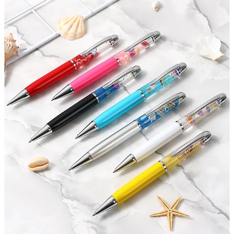 Gullor 5 Pieces Retractable Ballpoint Pens, Bling Dynamic Floating Liquid