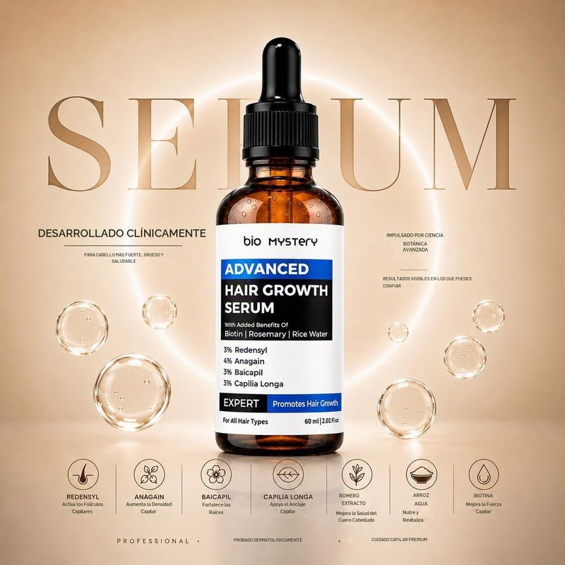 Sérum Crecimiento Cabello Bio Mystery BMAHGS60 – 3% Redensyl, 4%