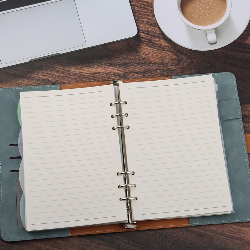 Ring Binder A5 Refillable, PU Leather Binder Notebook with 135