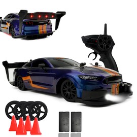 HTURCCOP 1:20 RC Drift Car 2.4GHz 4WD High Speed Drift Remote Control Cars Vehicle with LED Lights and Drifting Tires Batteries x2 Racing Sport Toy Cars for Boys Girls Kids (Purple)