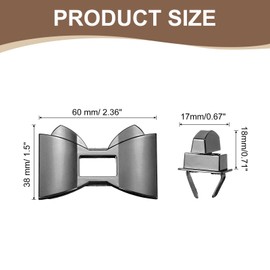 sourcing map 6Pcs Twist Turn Lock Clasp, 2.36" x 1.5" Closures Lock Fasteners for Purse Aluminum Alloy Bowknot Bag Closure Clip Hardware Accessories for DIY Handbag Craft, Black