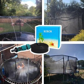 Bobor Trampoline Sprinkler for Kids Outdoor Water Sprinkler Toys, 39ft. - Black
