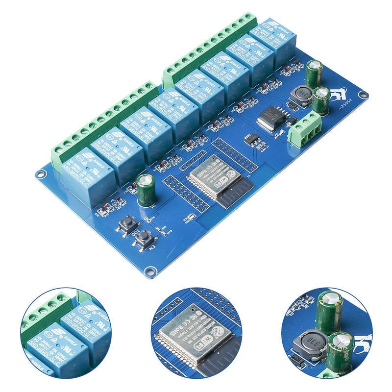ESP 8-Channel Relay Module, WiFi Bluetooth BLE Module ESP-32 Relay