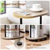 LOAKEKEL Narrow Side Table, 2-Tier Oval Drink End Table with