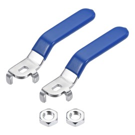 YOKIVE 2 Pcs Lever Handle, Iron Chrome Plated Replacements Quarter Turn with Plastic Vinyl Grips | Great for Ball Valve (Blue)