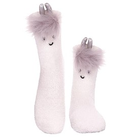 Yebing Fuzzy Socks For Women Fluffy Slipper Socks Winter Warm Cozy Plush Microfiber Home Animal Sleeping Socks 1 Pair Goat