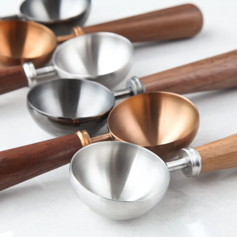 Easyworkz Retro Stainless Steel Coffee Scoop with Black Walnut Handle,10g
