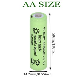 Yibatopow 16 Packs NiMH Rechargeable Battery 1.2V AA 700mAh,Double A Solar Lights Battery for Outdoor String Lights, Pathway Light,Solar Powered Lighted Lawn Stakes