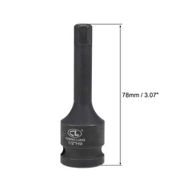 TA-VIGOR Impact Hex Bit Socket, 1/2" Drive x H9 (9mm) Allen Key Socket, Premium CR-MO Steel Bits, Hex Bit with 78mm Length for Torque Wrench, Ratchet Wrench, Impact Power Drills