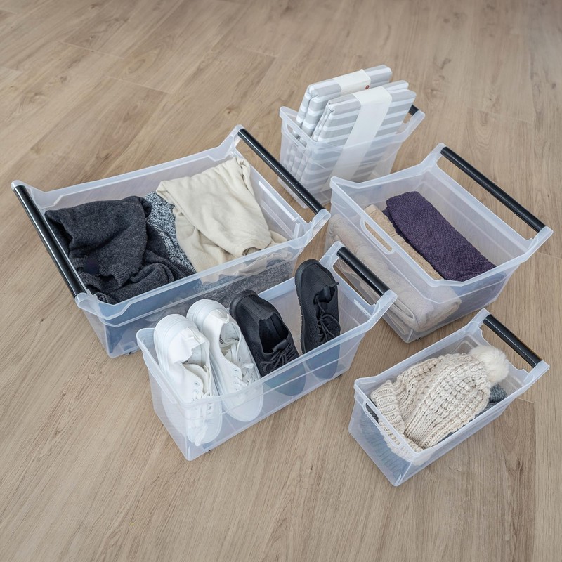 KADAX Storage Box, Storage Bin with Wheels, Plastic Containers with