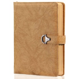 Hoci Poci Journal for Men, Vintage Leather Diary for Writing, A5 240 Kraft Pages College Ruled Notebook, Personal Planner Organizer Gift (Vintage Khaki)