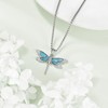 ONEFINITY Sterling Silver Turquoise Dragonfly Pendant Necklace - Unisex Adult