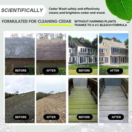 Wash Safe™ CEDAR WASH | Eco-Safe and Organic Wood Cleaner | Clear, Bleach-Free Powder Concentrate | Clean Cedar Shakes, Shingles, Clapboard, Decks, Beams and Wood Surfaces, 3LB.