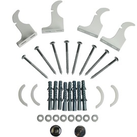 NRG White Radiator Bracket Set Suitable for Flat Oval Radiators Including Air Vent and Plug