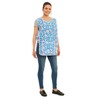 Ladies Floral Design With Piping Tabard Apron Overalls Front Pocket