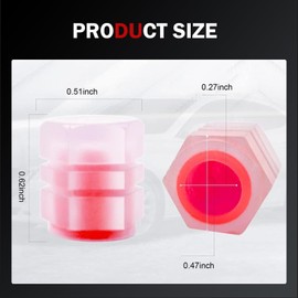 Ferianl 4PCS Fluorescent Tire Valve Caps, Luminous Wheel Valve Cover, Auto Corrosion Resistant Vehicle Air Stem Covers, Car Decor Accessories, Universal for SUV, Truck, RV (Red)