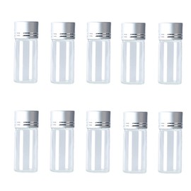 Hustar 10 Stück 10ml Mini Klar Glasflaschen Ätherisches Öl Flasche Klein Probe Fläschchen mit Schraubverschluss