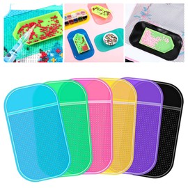 6 Pcs Diamond Painting Art Accessories,Anti-Slip Tools Sticky Mat,Diamond Painting Trays Sticky Gel Pad for Holding Tray 5D Diamond Tools Accessories for Adults(5.6x3.3 Inch)
