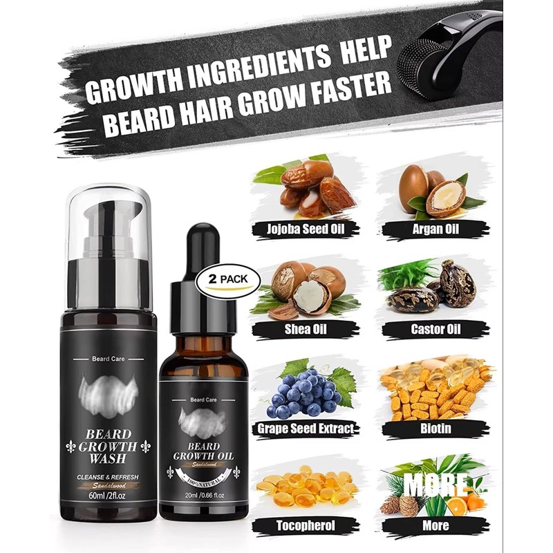 Beard Care Set for Men, 12-in-1 Beard Growth Kit with