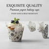 Set of 200 White Tulip-shaped Paper Liners, Features a Subtle