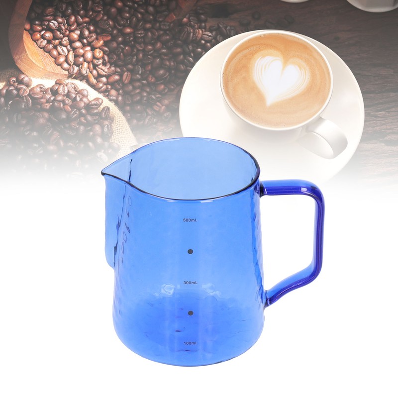 500ml Milk Frothing Pitcher Multipurpose Borosilicate Glass Milk Jug for