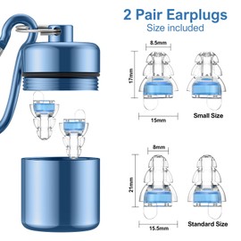 High Fidelity Concert Earplugs for Concerts Musicians，Earplugs for noise reduction，24db Advanced Filter Technology Ear Protection for Music Festivals,DJ's, Nightclub, Drummers - 2 Pairs(Blue)