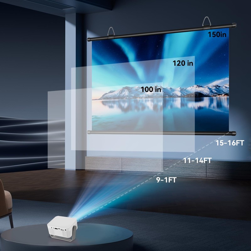 XIAOHUI Premium Portable Outdoor Projector Screen, 120 Inch, 16:9 Aspect