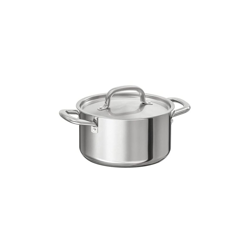 IKEA Thick/Clean and Simple Design Pot with Lid, Stainless Steel