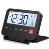 OQIMAX Digital Travel Alarm Clock, Battery Powered LCD Alarm Clock