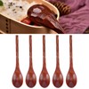 5PCS Japanese Style Wood Spoon Long Handle Soup Spoons Household